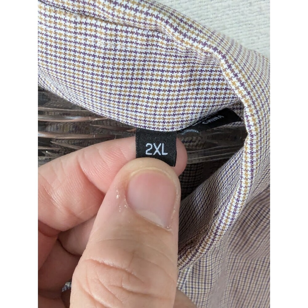 Men's Boss Hugo Boss Slim Fit Plaid Long Sleeve Button Up Shirt Size 2XL/XXL - Picture 4 of 11